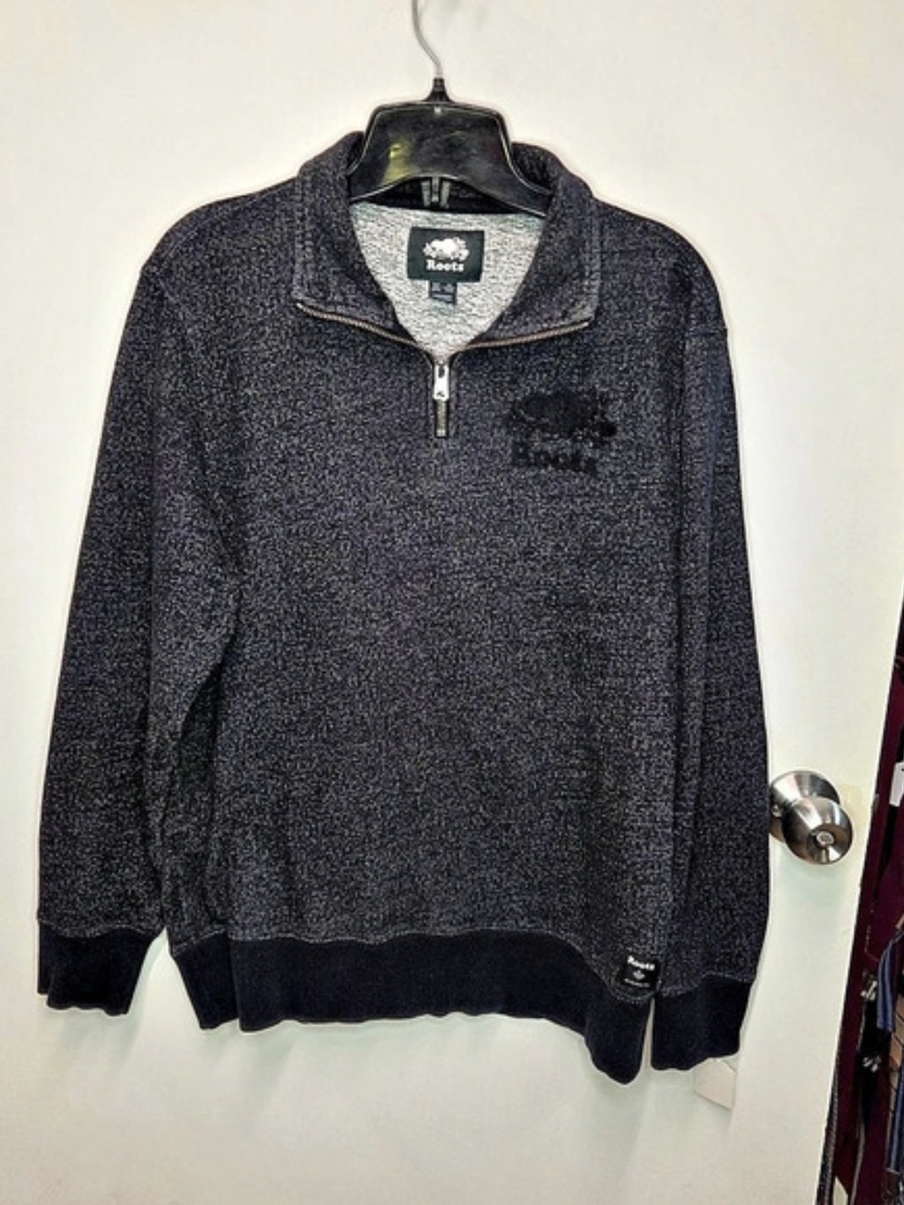 Roots Quarter Zip Pullover Organic Cotton Blend Size Small Sustainable